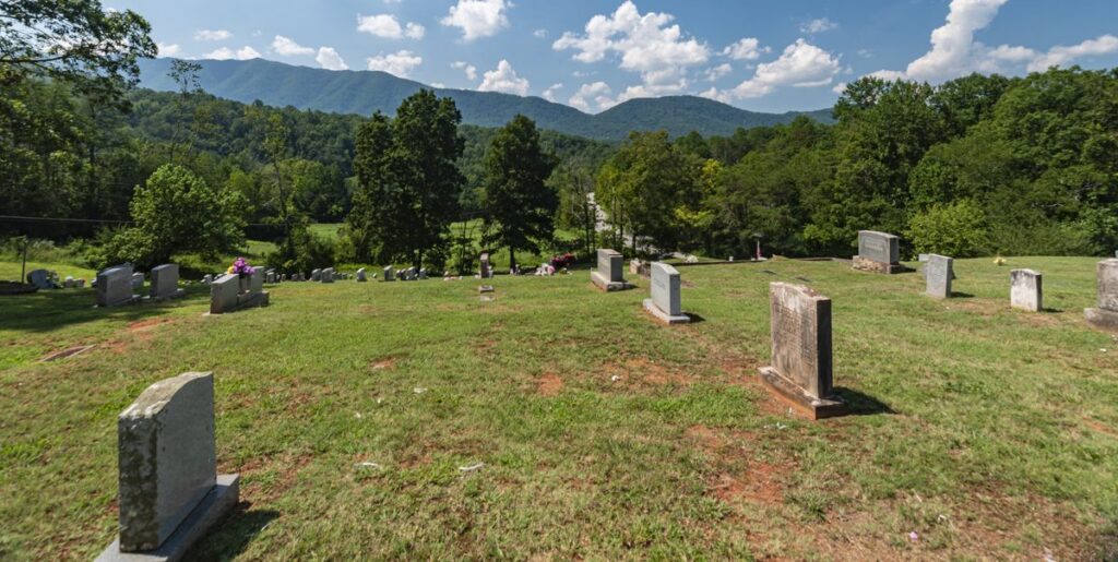 Gravestones in a graveyard.